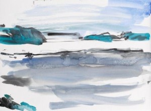 per kirkeby, akvarel fra nordøstgrønland, 2011. akvarel på papir, privateje. foto anders sune berg